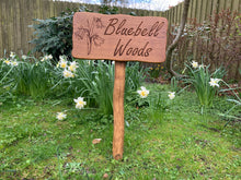 Load image into Gallery viewer, Bluebells carving to wood