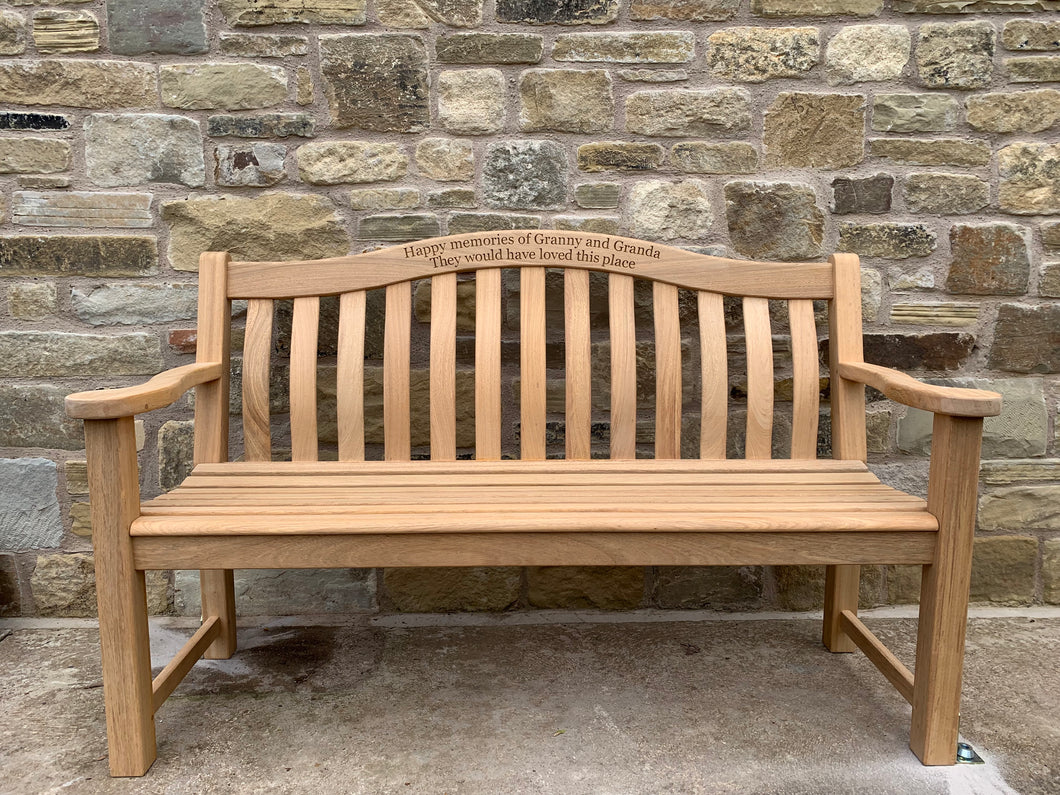 Turnberry Memorial Bench 5ft in FSC Certified Roble wood