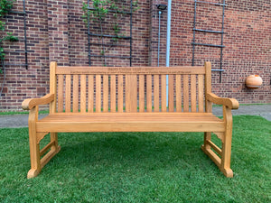 2019-4-26-Kenilworth bench 6ft with central panel in teak wood-5756