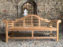 Load image into Gallery viewer, 2019-4-27-Lutyens bench 6ft in teak wood-5821