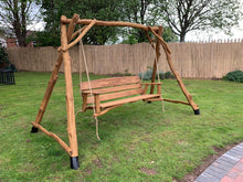 Load image into Gallery viewer, 2019-5-3-Rustic swing seat 6ft in oak wood-5690