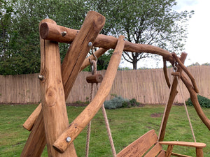 Rustic Memorial Swing Seat 5ft6 in Oak wood