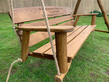 Load image into Gallery viewer, Rustic Memorial Swing Seat 5ft6 in Oak wood