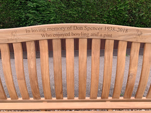 Oxford Memorial Bench 5ft in FSC Certified Teak Wood