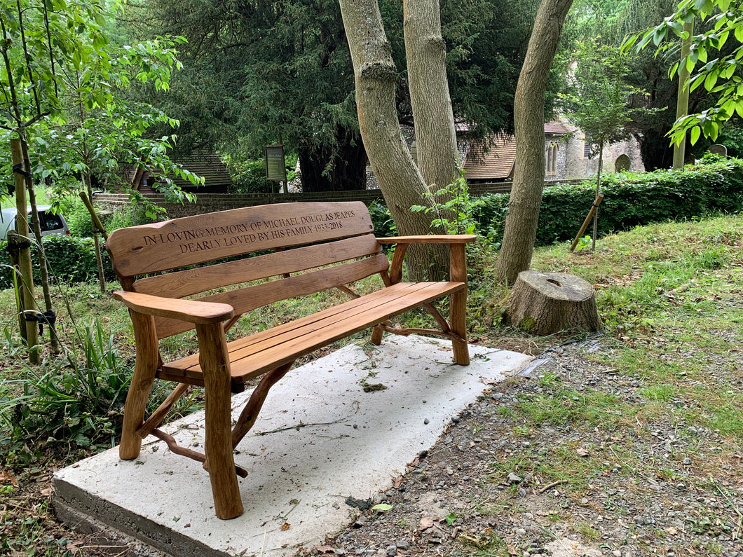 2019-6-7-Rustic bench 6ft in oak wood-5820