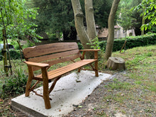 Load image into Gallery viewer, Rustic Memorial Bench 5ft6 in Oak wood