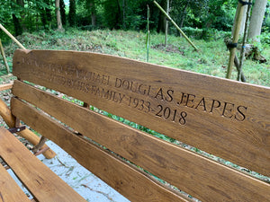 Rustic Memorial Bench 5ft6 in Oak wood