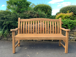 Oxford Memorial Bench 5ft in FSC Certified Teak Wood