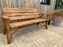 Load image into Gallery viewer, 2019-7-6-Rustic bench 6ft in oak wood-5873