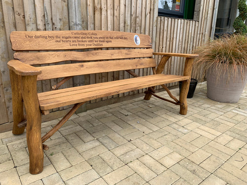 2019-7-6-Rustic bench 6ft in oak wood-5873