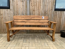 Load image into Gallery viewer, Rustic Memorial Bench 5ft6 in Oak wood