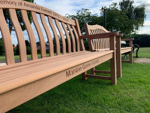 Turnberry Memorial Bench 5ft in FSC Certified Mahogany wood (Free sealer)