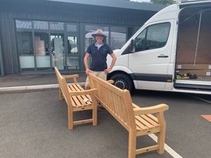 Royal Park Memorial Bench 6ft in FSC Certified Roble wood (Free engraving + Weather Cover)