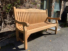 Load image into Gallery viewer, Windsor Memorial Bench 5ft in FSC Certified Teak Wood