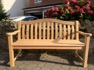 Turnberry Memorial Bench 5ft in FSC Certified Roble wood