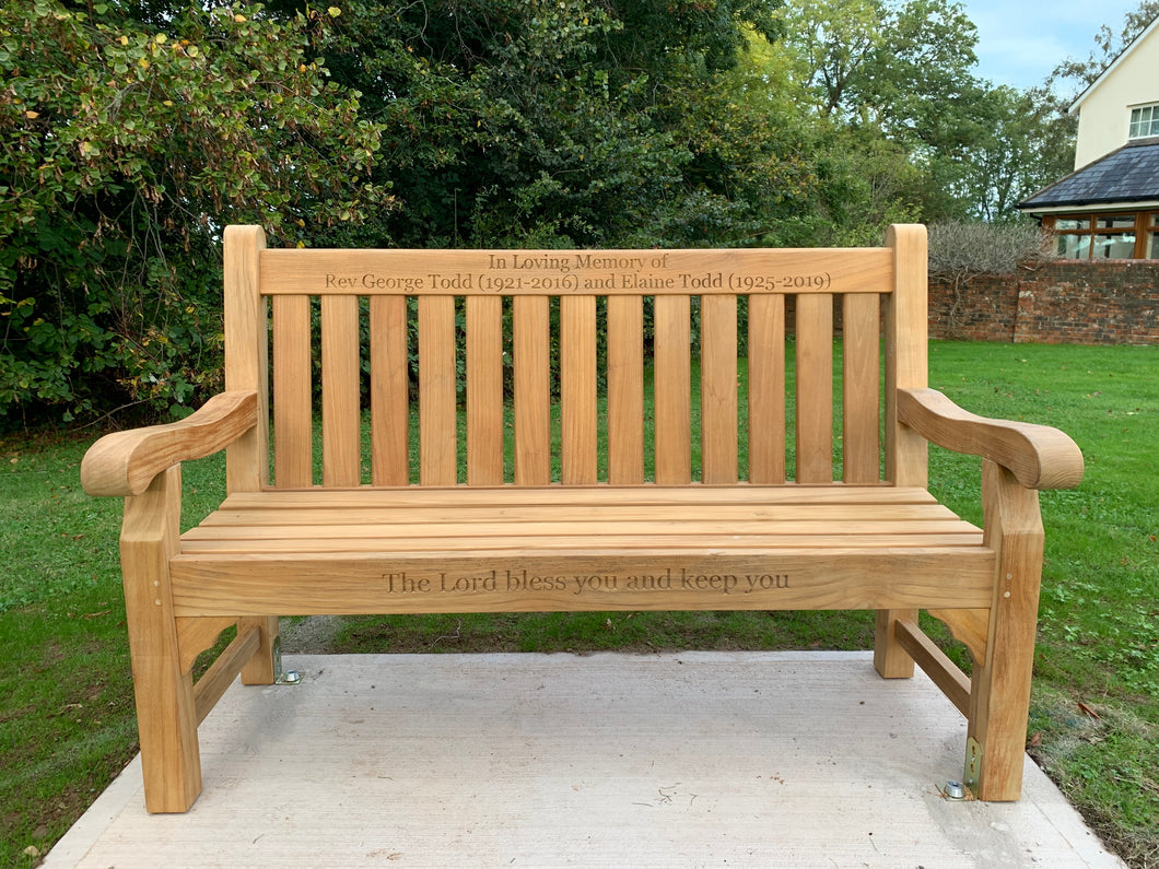 Bench installation with anchors to concrete