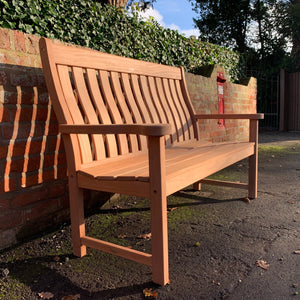 High Back Memorial Bench 5ft in FSC Certified Mahogany wood (Free sealer)