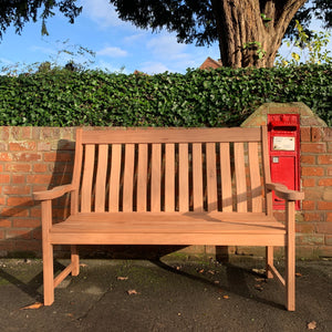 High Back Memorial Bench 5ft in FSC Certified Mahogany wood (Free sealer)