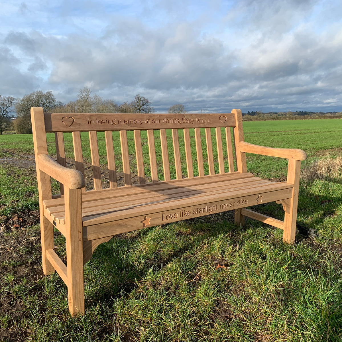 2021-1-20-Rochester bench 5ft in teak wood-1125 – Memorial Benches