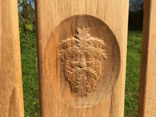 Load image into Gallery viewer, 2016-04-19-Kenilworth bench 5ft with central panel in teak wood-4222