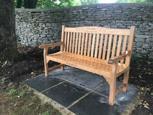 Warwick Memorial Bench 5ft in FSC Certified Teak Wood