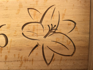 memorial bench with lilly flower carved into wood-4mb4478