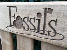 Load image into Gallery viewer, Logo carved onto memorial bench