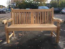 Load image into Gallery viewer, Kenilworth Memorial Bench 5ft with panel in FSC Certified Teak wood