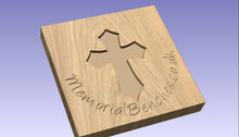 Load image into Gallery viewer, Christian cross on a memorial bench