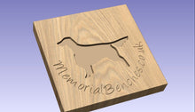 Load image into Gallery viewer, English setter dog image engraving on a memorial bench