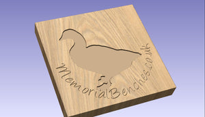 Goose engraving into wood