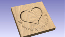 Load image into Gallery viewer, Heart carved on a memorial bench