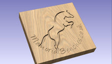 Load image into Gallery viewer, Memorial bench with an engraved horse