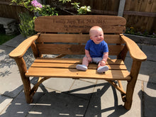 Load image into Gallery viewer, Rustic Memorial Bench 4ft in Oak wood