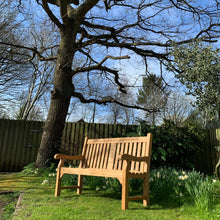 Load image into Gallery viewer, Kenilworth Queen&#39;s Platinum Jubilee Bench 5ft with panel in FSC Certified Teak wood