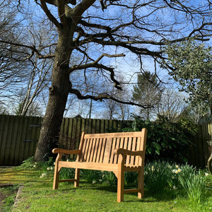 Kenilworth Queen's Platinum Jubilee Bench 5ft with panel in FSC Certified Teak wood