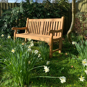 Kenilworth Queen's Platinum Jubilee Bench 5ft with panel in FSC Certified Teak wood