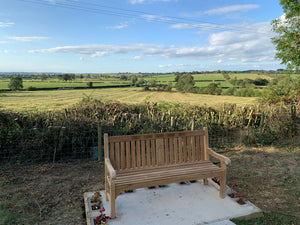 2019-9-7-Kenilworth bench 6ft with central panel in teak wood-5928