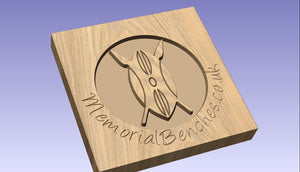 Kenya emblem carved on a memorial bench