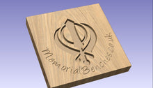 Load image into Gallery viewer, Khanda Sikh symbol carved into wood
