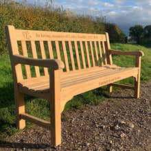 Load image into Gallery viewer, Rochester Memorial Bench 5ft in FSC Certified Teak Wood