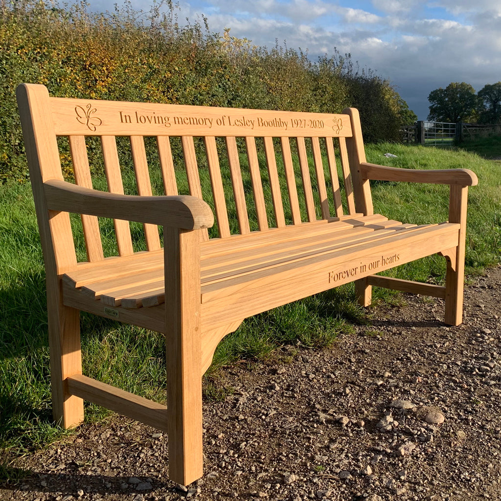 Rochester Memorial Bench 5ft in FSC Certified Teak Wood