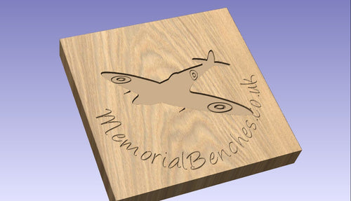 Spitfire engraved on a memorial bench
